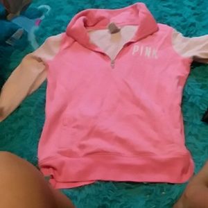 A pink sweatshirt